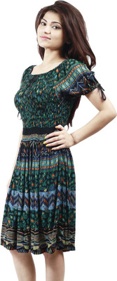 Visach Women's A-line Multicolor Dress Visach Women's A-line Multicolor Dress