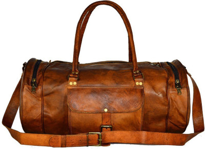 Pranjals House pranjals house vintage handcraft 22 inches overnight bag Travel Duffel Bag(Brown)