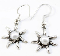 YugshaJewels Sparkling White Pearl Pearl Sterling Silver Dangle Earring