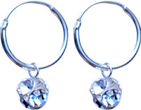 Abhooshan Crystal Sterling Silver Hoop Earring