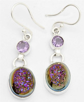 YugshaJewels Elegant YJE-1066 Quartz, Amethyst Sterling Silver Dangle Earring