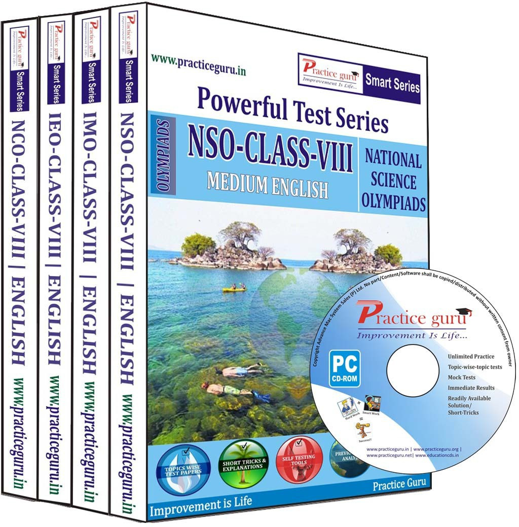 Practice Guru Class 8 - Combo Pack (IMO / NSO / IEO / NCO)