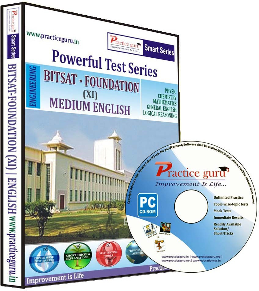 Practice Guru Powerful Test Series : BITSAT - Foundation Medium English (Class 11)(CD)