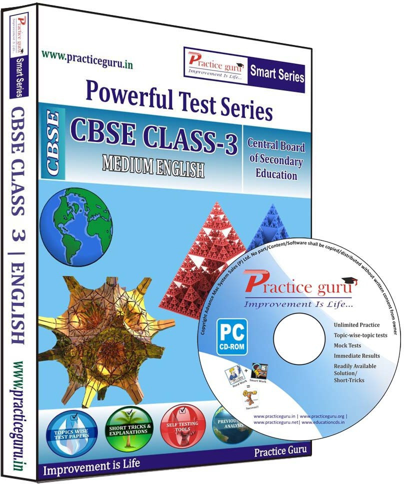 Practice Guru Class 3 - Maths, EVS & English Combo