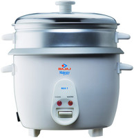 Bajaj RCX 7 Electric Rice Cooker with Steaming Feature(1.8 L, White)