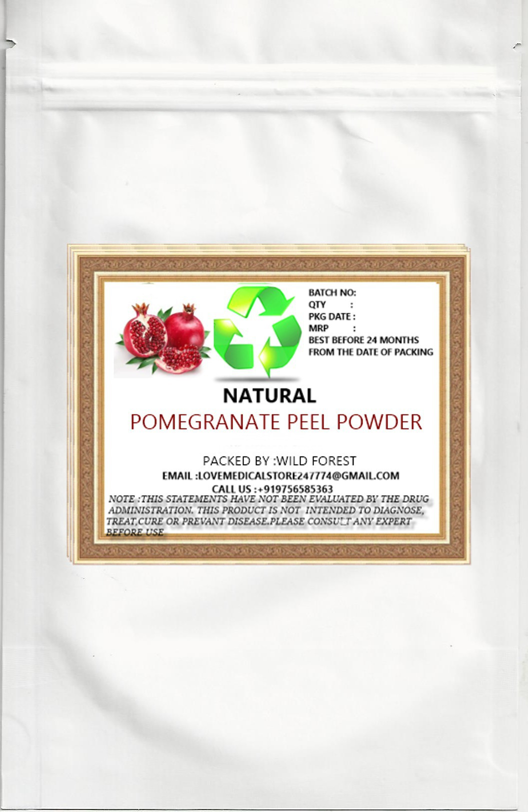 Natural POMEGRANATE PEEL POWDER(200 g)