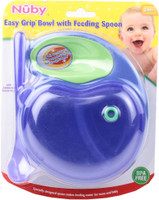 Nuby Microwavable Weaning Bowl With Spoon  - Plastic(Blue) RS.325.00