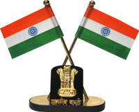 Celebrate India India Double Sided Wind Car Dashboard Flag Flag(Nylon)