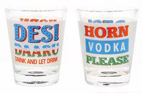 Ek Do Dhai Horn Vodka Please Glass Set(60 ml, Multicolor, Pack of 2)