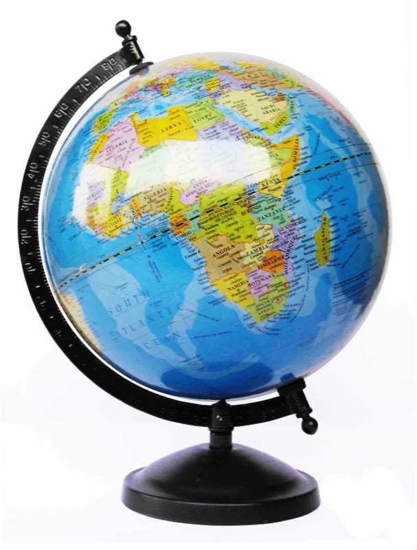 Cart4Craft Plastic Ball With Metal Base Desk Table Top Political World Globe(Medium Blue) RS.450 (65.00% Off) - Flipkart