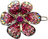 B-Fashionable Blooming Flower Wire Clasp Hair Pin(Pink)