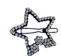 B-Fashionable Flowering Star Wire Clasp Hair Pin(Black)