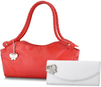 BUTTERFLIES Hand-held Bag(Red, White) RS.1499.00