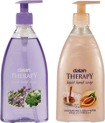 Dalan Therapy Liquid Soap Combo Pack of Lavender & Thyme and Chocolate Milk & Cocoa Butter Hand Wash