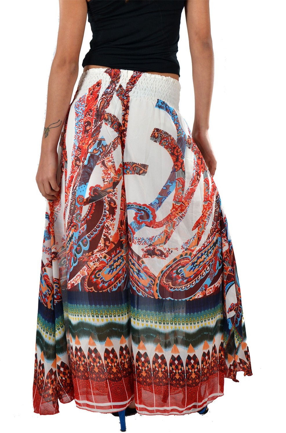 Striyah Couture Geometric Print Faux Georgette Womens Harem Pants