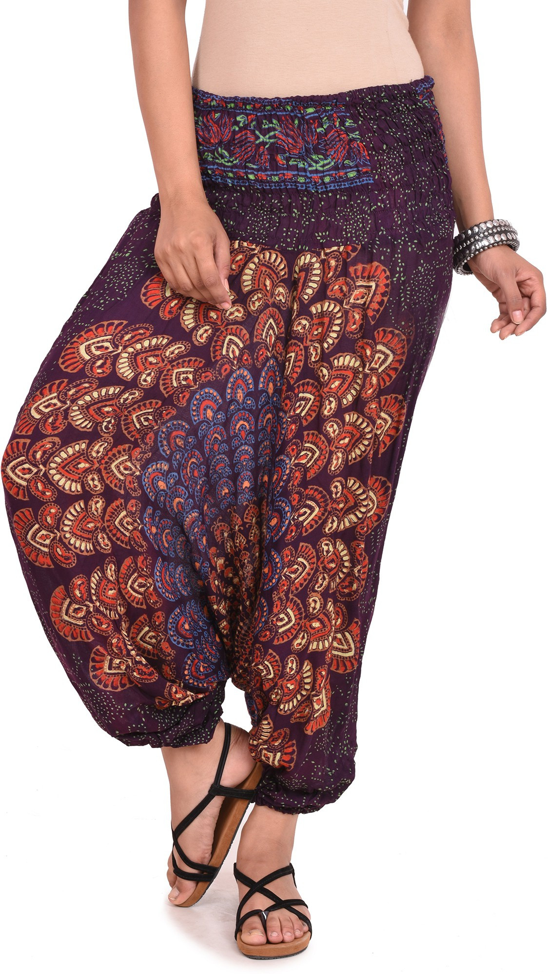 Happy Hangar Printed Viscose Womens Harem Pants
