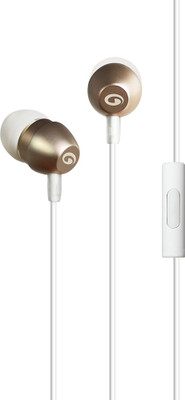 amkette Mobile Phones, Tablets - Amkette Trubeats X9 Metal Wired Headset With Mic(Glittery-Gold)