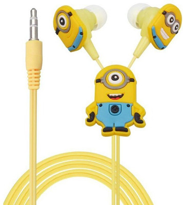 A Connect Z Cartoon Design Minions Good Quality sound ZR Headst- 709 Wired Headset With Mic(Yellow)