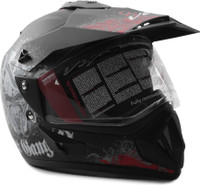 Vega Off Road D/V Gangster Motorsports Helmet(Dull Black red)