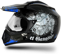 Vega Off Road D/V Gangster Motorbike Helmet(Black Blue)