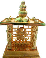 Shree Krishna Handicrafts And Gallery Maa Durga Mandir Gold Plated For Puja and Gift Brass Home Temple(Height: 16.5 cm)