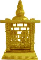 Heaven Decor Gold Plated Laxmi Ganesh Small Iron Home Temple(Height: 11 cm)