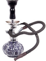 True Pumpkin Long chillum Style 12 inch Glass Hookah(Black)