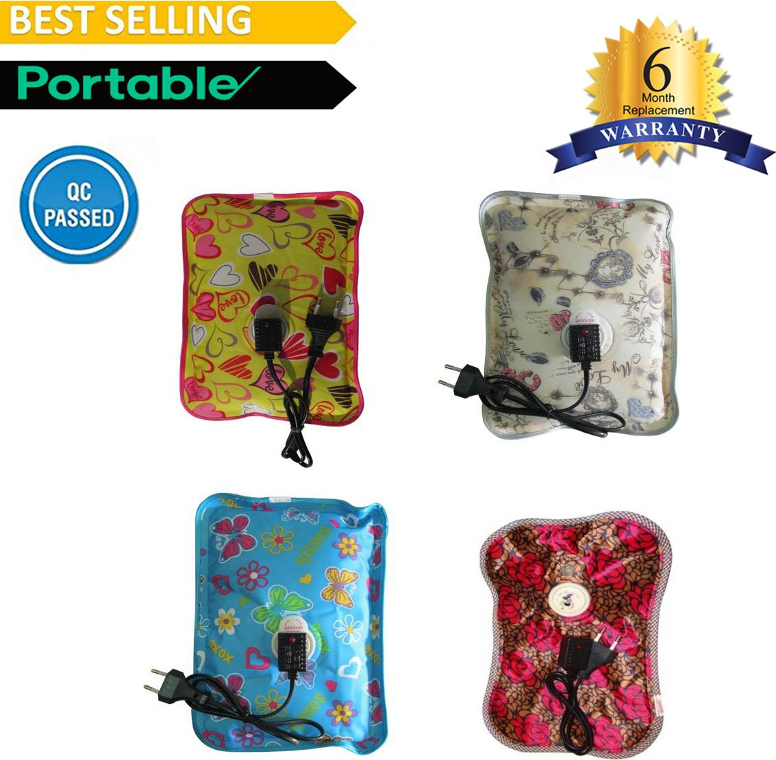 CreativeVia Family Pack Heating Electrothermal Auto Cut Off Gel Pad Electric 1 L Hot Water Bag(Multicolor)
