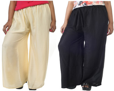 Neelsfashion Skirts, Trousers - NeelsFashion Regular Fit Women's Cream, Black Trousers