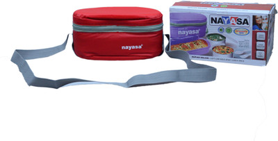 Nayasa high grade super insulated delux duplex (red,stainless steel) 3 Containers Lunch Box(1500 ml)