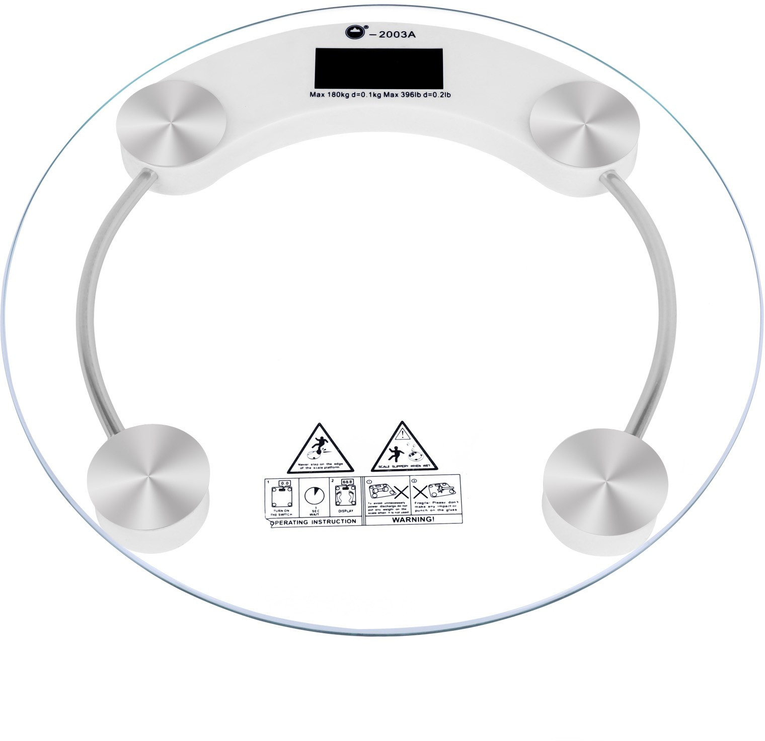 Cierie Thick Glass Weighing Scale(White, Silver)