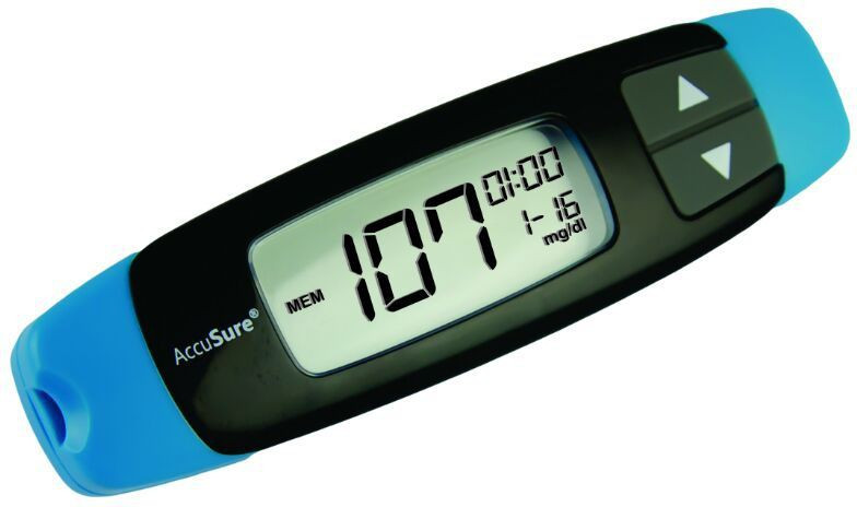 AccuSure Easy Touch - No Code Glucometer(Blue - Black)