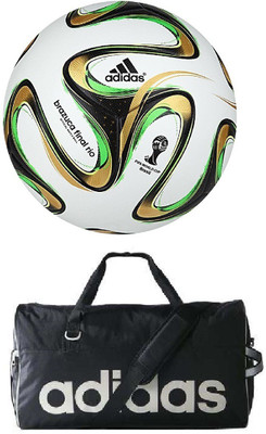 Retail World Brazuca Rio Football (Size-5) with Gym Duffle Bag Football Kit Image