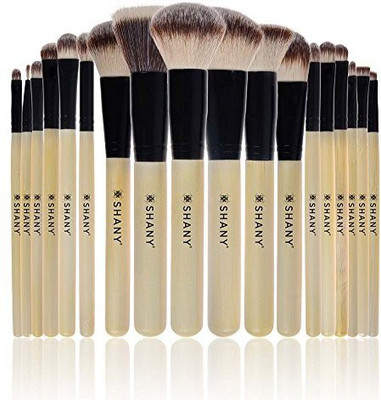 Shany Cosmetics Shany Triple Pro Brush Set Synthetic And Natural Hair With Apron, Bamboo(Pack of 18)