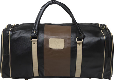 Pranjals House leatheratte black travel duffle cum gym bag (Expandable) Travel Duffel Bag(Black)