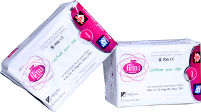 LADY ANION LADY ANION FEMI ANION EXTRA LARGE SANITARY NAPKIN(320MM-10 PADS) Sanitary Pad(Pack of 2)