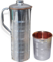 Asia Craft JUG003-TUMBLER001-1 Jug Glass Set(Stainless Steel, Copper) RS.790.00