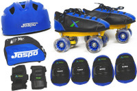 Jaspo Waves Pro Shoe Skates Combo SIZE 1 UK (shoe skates+ helmet+knee+elbow+wrist+bag) Foot length 21.9 cms ( For age group 7-8 years) Skating Kit