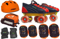 Jaspo Saphire Pro Shoe Skates Combo Size 12 (Shoe Skates+ Helmet+Knee+Elbow+Wrist+Bag) Foot Length 19.0 Cms ( For Age Group 5-6years) Skating Kit