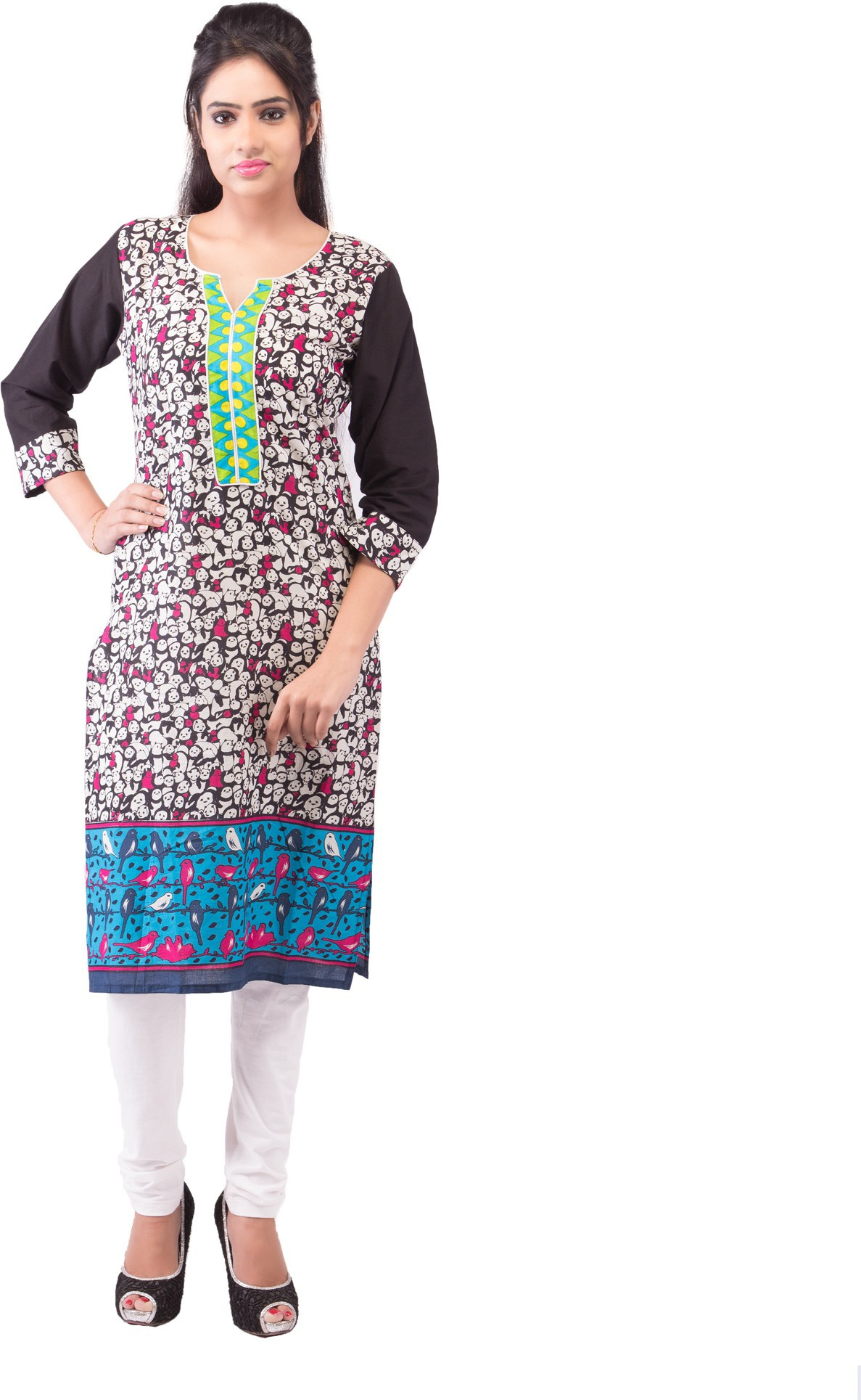 Ridhi Sidhi Printed Womens Straight Kurta(Multicolor)
