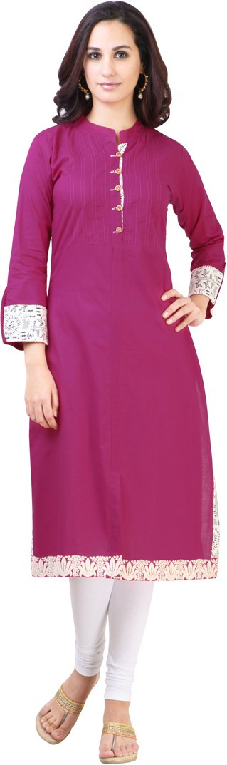Libas Self Design Womens Straight Kurta(Pink)