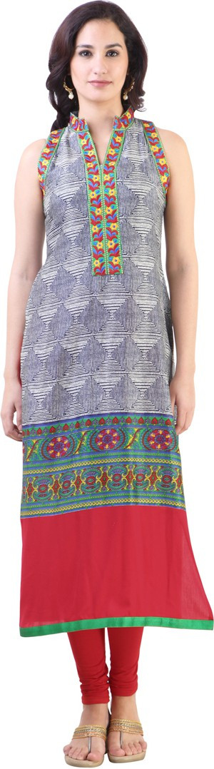 Libas Self Design Womens Straight Kurta(Blue)
