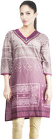 Rama Printed Women's Straight Kurta(Purple)