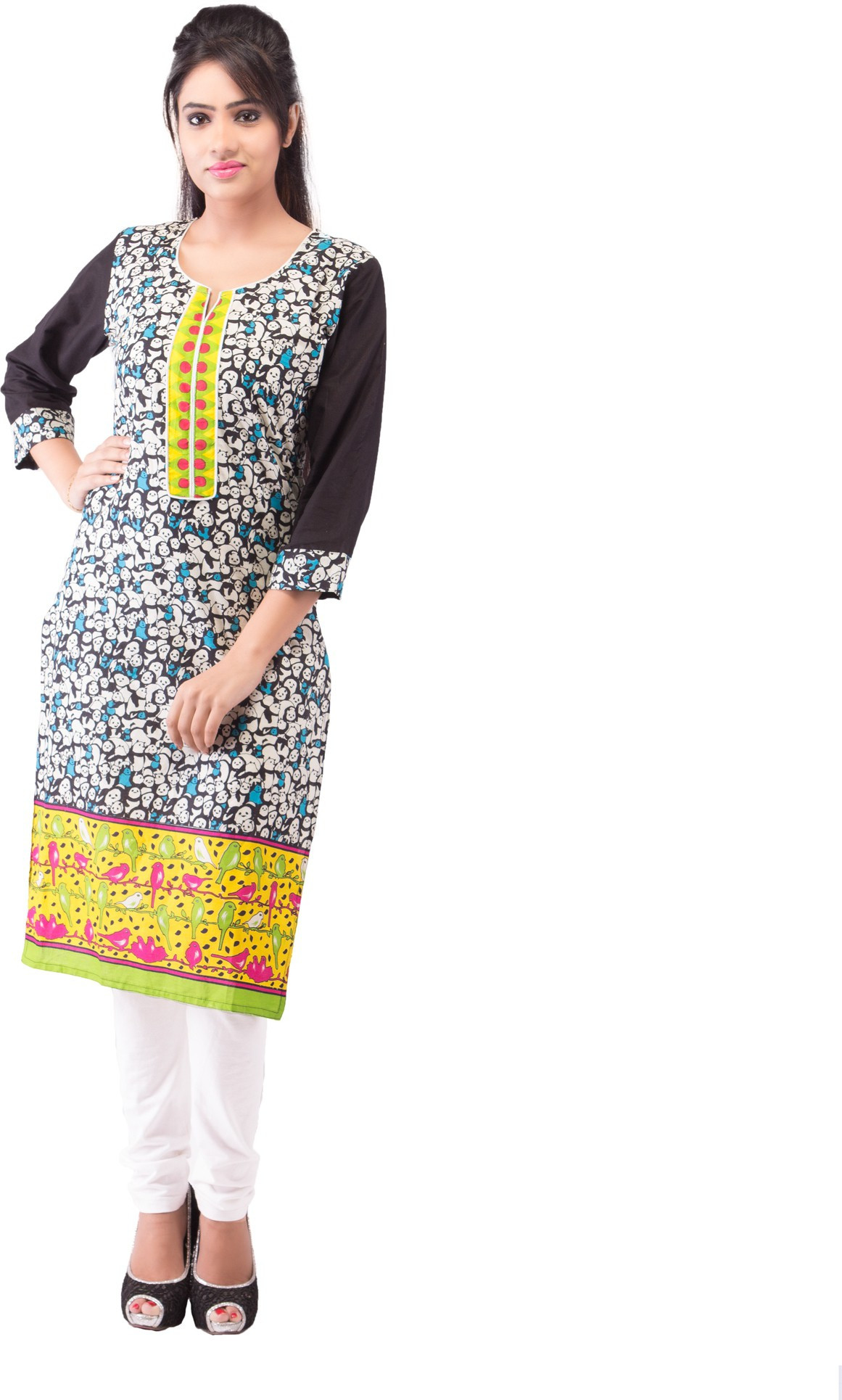 Ridhi Sidhi Printed Womens Straight Kurta(Multicolor)