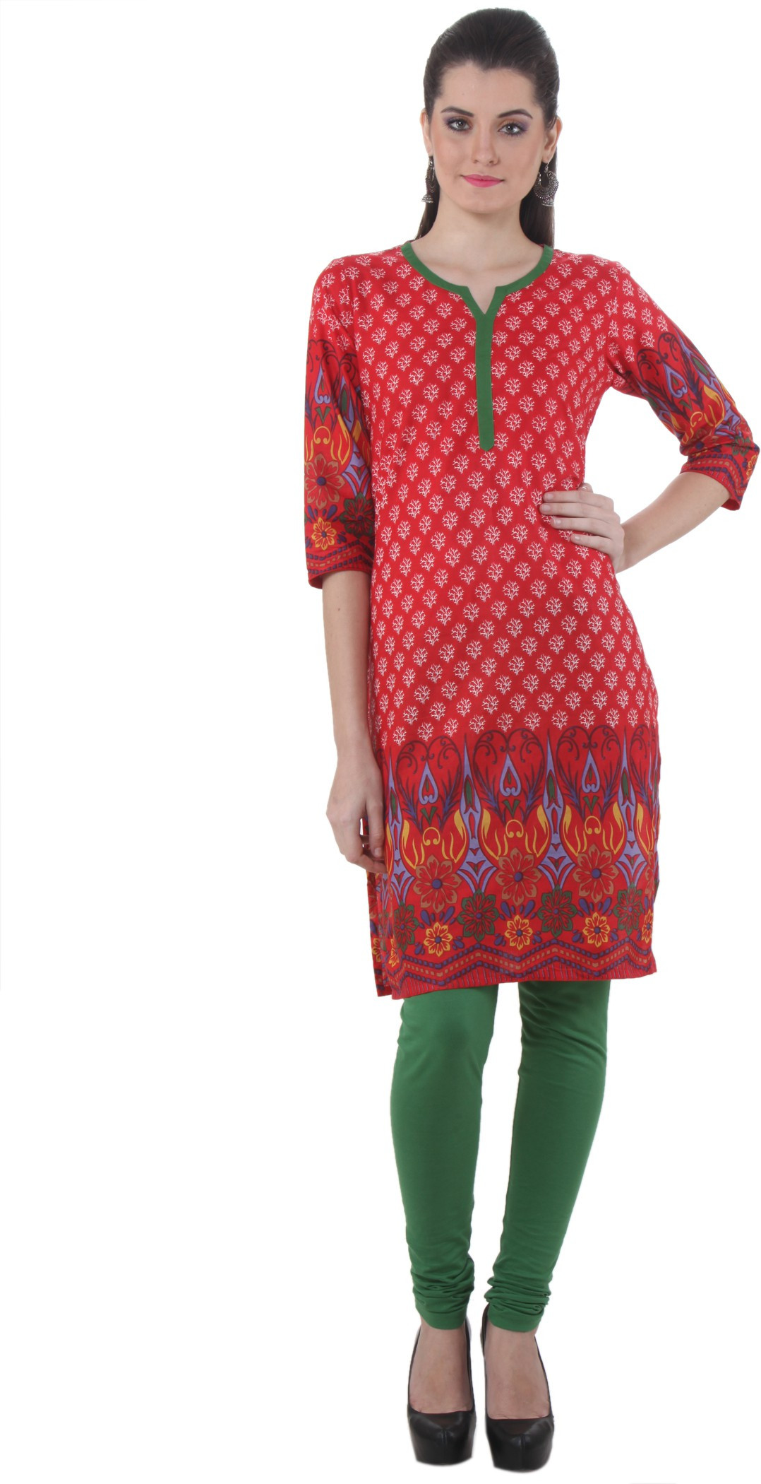Piaa Printed Womens Straight Kurta(Multicolor)