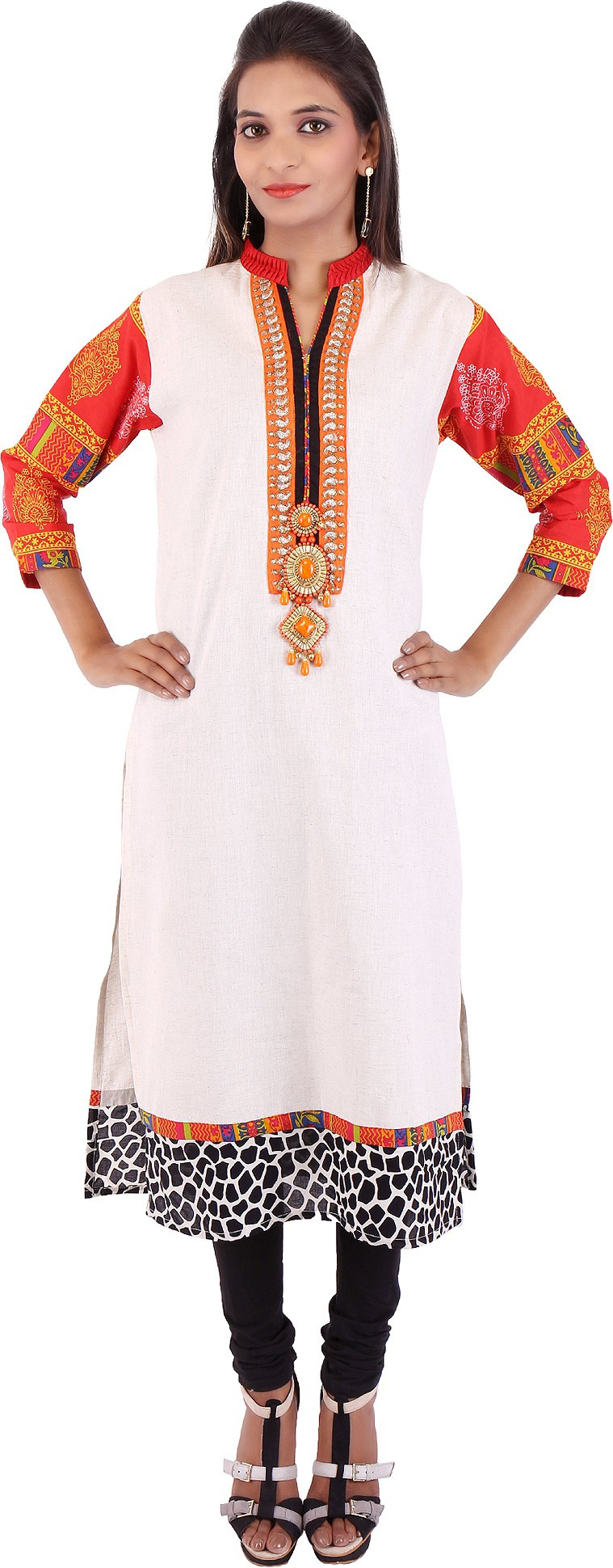 Pregan Printed Womens Straight Kurta(Multicolor)