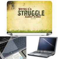 FineArts Writing Is A Struggle 3 in 1 Laptop Skin Pack With Screen Guard & Key Protector Combo Set(Multicolor) RS.269.00