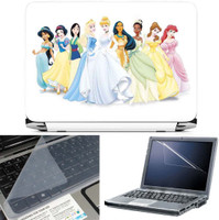 FineArts Disney Princess 3 in 1 Laptop Skin Pack With Screen Guard & Key Protector Combo Set(Multicolor) RS.269.00