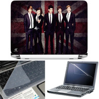 FineArts One Direction Flag 3 in 1 Laptop Skin Pack With Screen Guard & Key Protector Combo Set(Multicolor) RS.269.00