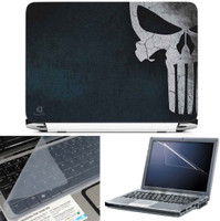 FineArts Skull Half 3 in 1 Laptop Skin Pack With Screen Guard & Key Protector Combo Set(Multicolor) RS.269.00